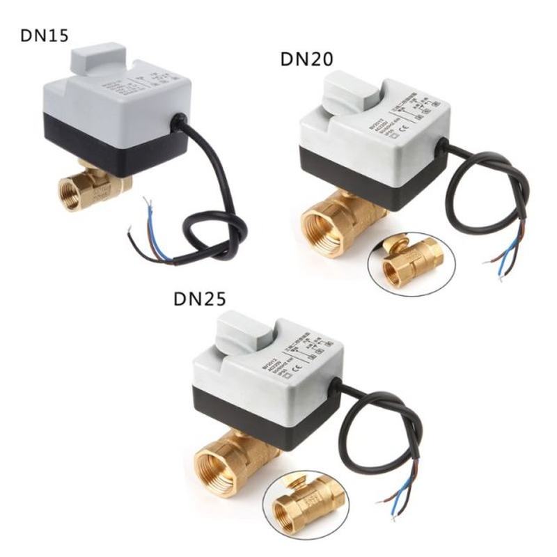 速发AC220V DN15 DN20 DN25 2 Way 3 Wires Brass Motorized Ball - 图0