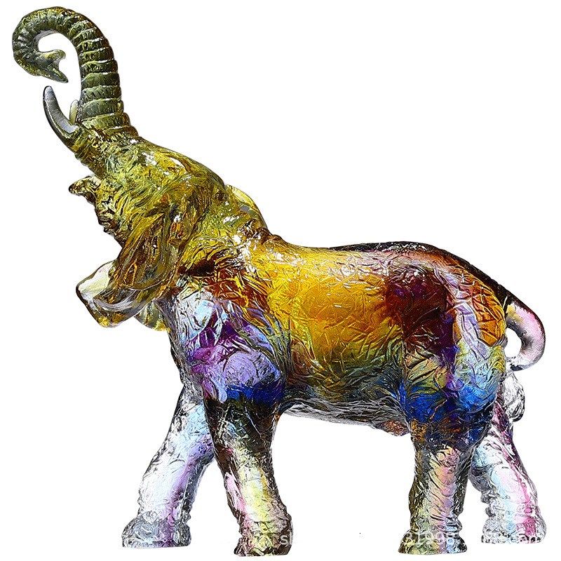 古法琉璃手工艺品大象风水老板办公室装I饰摆件送男领导的礼物高