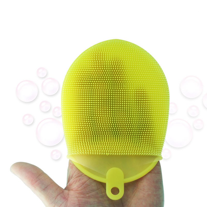 新品1Pcs Silicone Massage Scrub Brush Soft Exfoliating Glove-图2