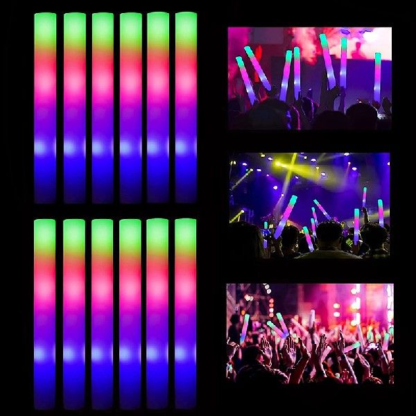 12153 60Pcs Bulk Colorful LED Glow Sticks RGB0XLED Glow - 图1