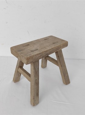 民俗怀旧老物件草帽蒲扇小板凳摆件老农村老旧坐凳板凳影视道具