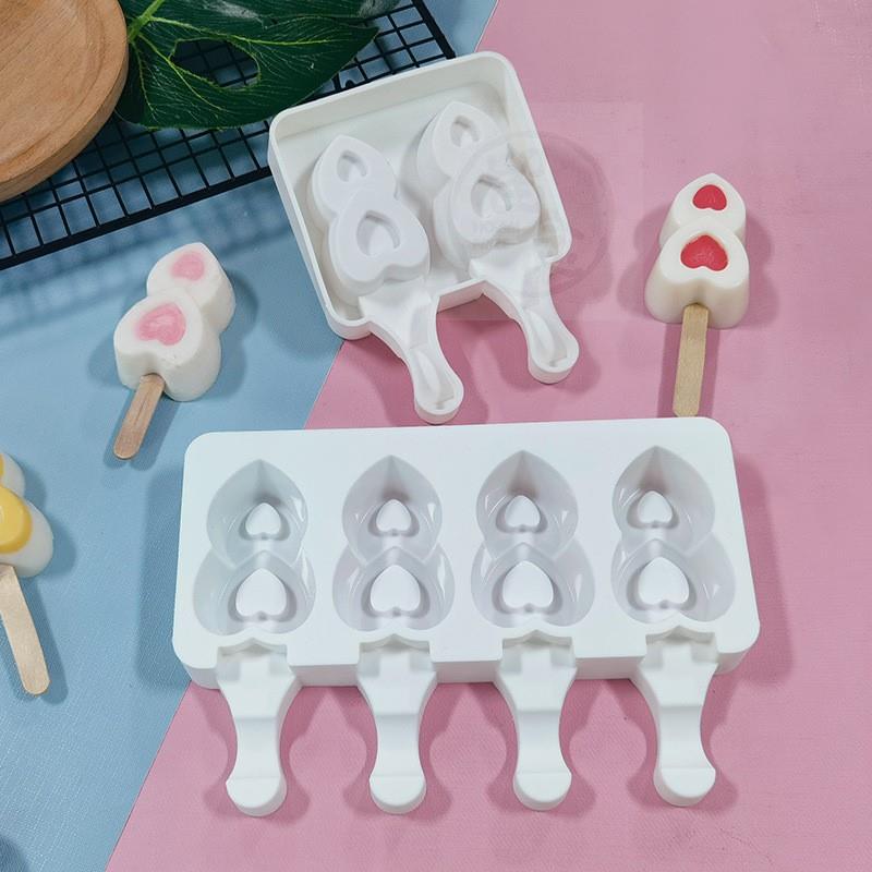 推荐。Sanxin  love ice CREA silicone mold manual double peac - 图2