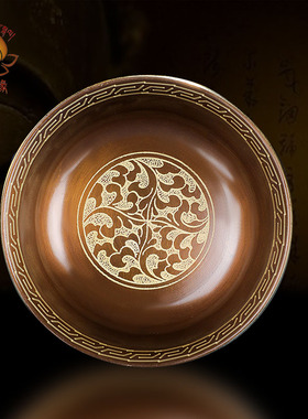 护法杯纯铜八吉祥西藏式密宗用品大小号描金圣水供水杯供佛杯