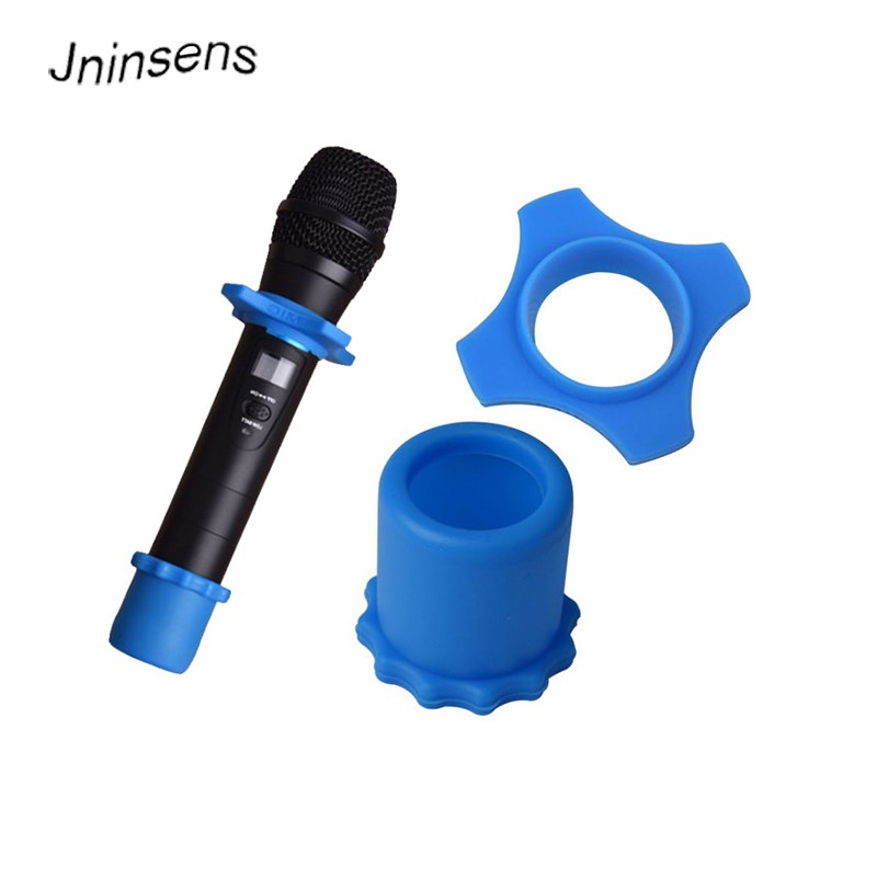 1 Set Microphone Silicone Anti Slip Roller Ring Handheld Mic - 图0