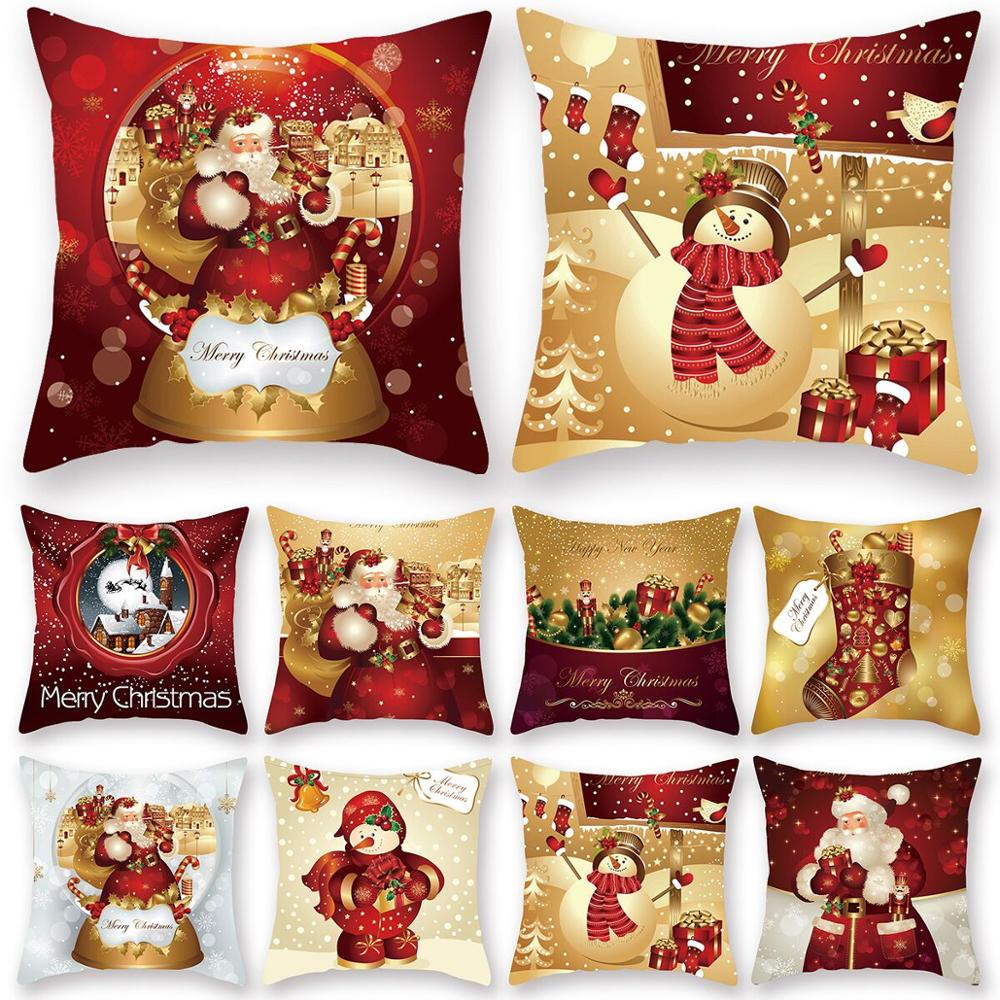 新品45cm Christmas Cushion Cover Navidad Merry Christmas Dec - 图1