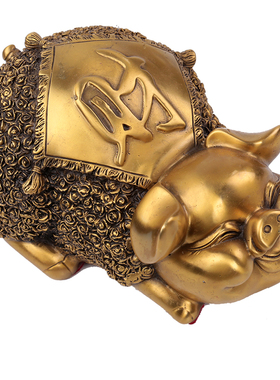 纯铜猪风水摆件一对工艺品招财猪百年金猪福运家居过年装饰品礼品