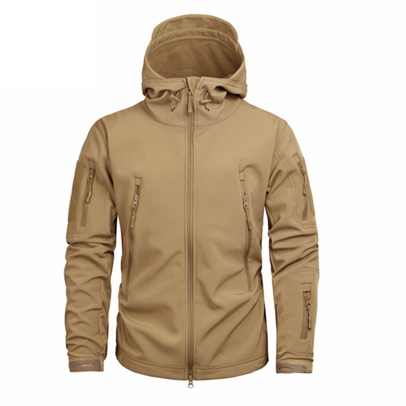 速发Tactical Jackets for Men Soft Shell Jackets Military Hoo-图0