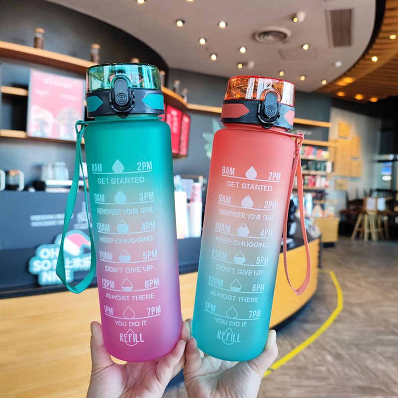 速发Portable Water Bottle Water Cups Motivational Sports Wat-图1