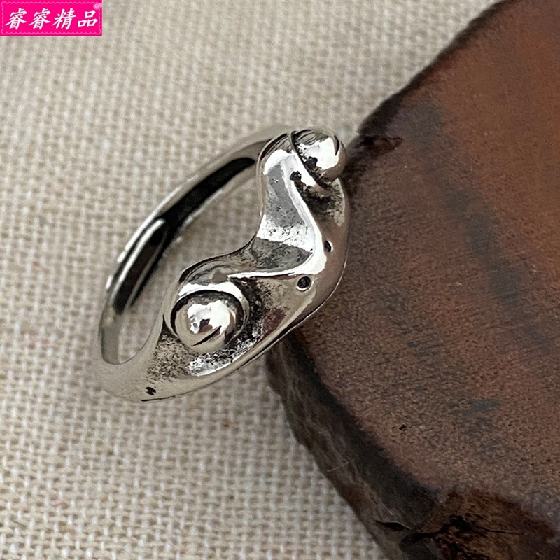 推荐Retro simple Cartoon rings creative opening adjustable r - 图2