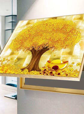发财树电表箱装饰j画配电箱电闸盒遮挡挂画开关强电箱家用黄金满