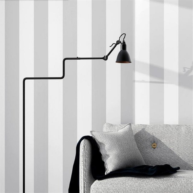 Nordic StylerjGray Vertacil Stripes Wallpape  Living Room Be - 图0