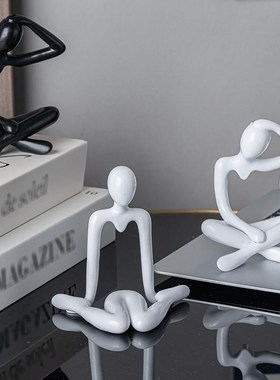 小众抽象人物思考者塑料工艺品可爱小摆件房间装饰品艺术客厅摆件