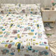 High-end pure cotton children's cartoon old coarse cloth mat thickened sheet three-piece set not pilling and not easy to wrinkle canvas kang single