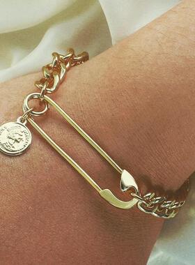 速发FLASHBUY Gold Color Charm Chain Bracelets For Women Men