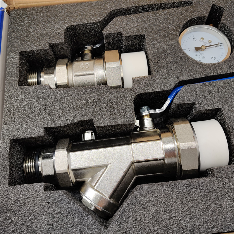 地暖分水器过滤套阀ppr进水回水球阀分水器活接式压力表阀门包邮