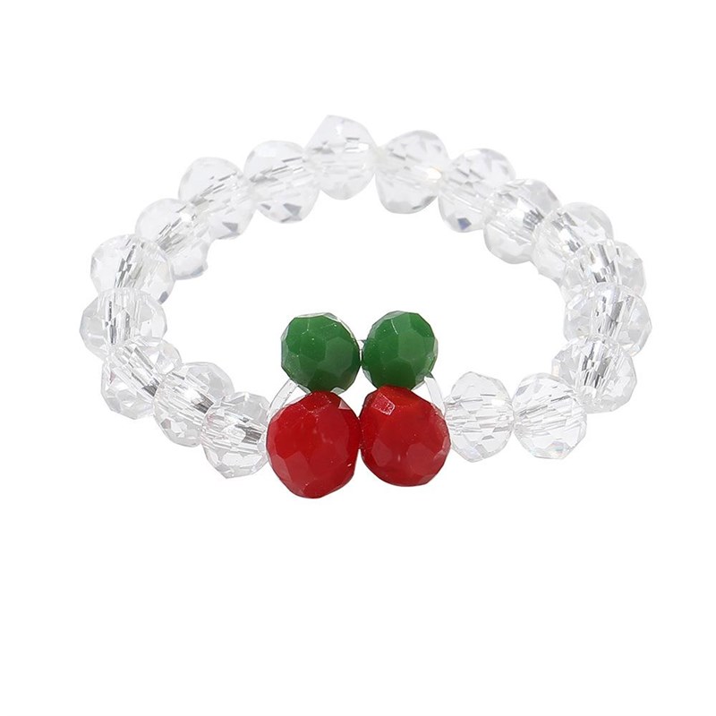 速发Elastic crystal bead ring summer cherry fruit ring femal - 图3