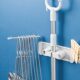 Multifunctional clothes rack storage rack housework tool organizer hole-free wall-mounted mop clip rack rack