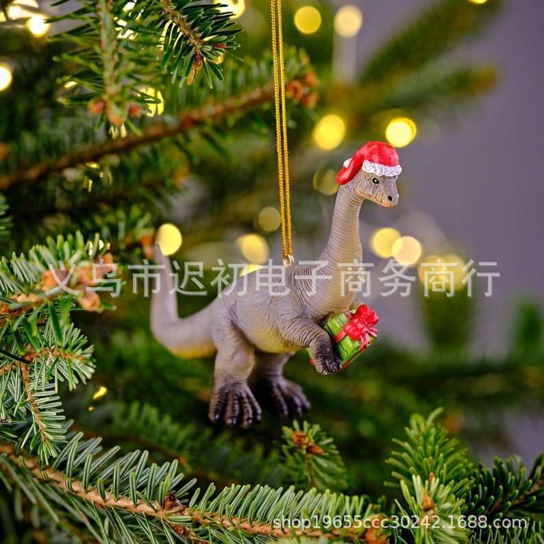 极速Dnosaur Ornament Dnosaur Chrstmas tee Ornament Resn Craf - 图1