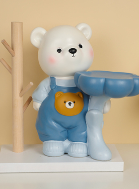 轻奢玄关新款花瓣熊创意入户钥匙收纳摆件家居装饰品乔迁新居礼品