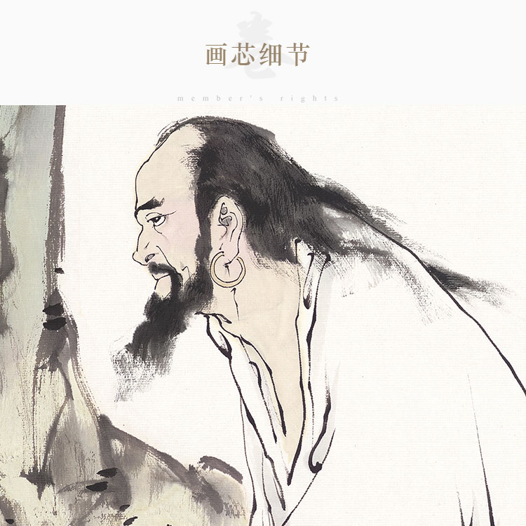 达摩神悟图 菩提祖师面壁禅悟人物画像 书房佛堂卷轴挂画装饰字画 - 图0