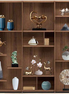 新中式摆件家居饰品创意简约客厅酒柜轻奢高档博古架书柜装饰摆设