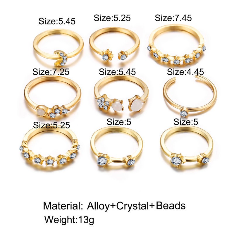 新品creative retro simple alloy joint ring 9pcs set 合金关节 - 图3