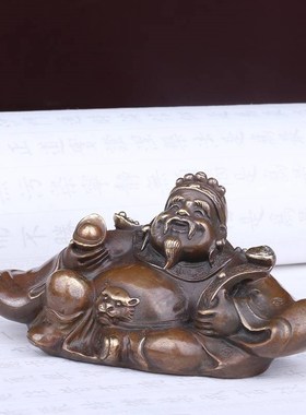 财神纯铜财神招财摆件仿古做旧D铜器仿古纯铜财神爷财神铜像