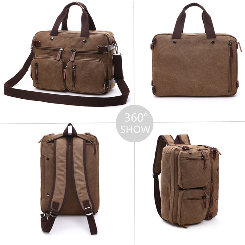 网红Vintage Men  Bag Leather Briefcase Travel Suitcase Messe - 图2