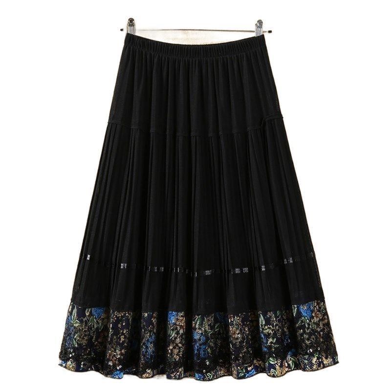 中老年半身裙中年松紧腰短裙中老年女装裙妈妈跳舞裙子夏季百褶裙,淘宝优惠券,粉丝福利购,淘宝优惠卷