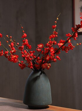 做旧粗陶b花瓶干花客厅插花艺新中式禅意陶瓷家居装饰陶罐餐桌摆