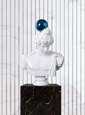 复古人物抽象雕塑摆件售楼处创意玄关装置雕像样板房软装配饰品