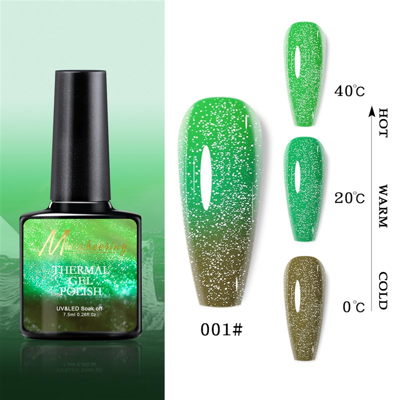 速发7.5Ml Kutek Gel Termal 3 Warna Kontrol Suhu Berkilau Ser - 图1