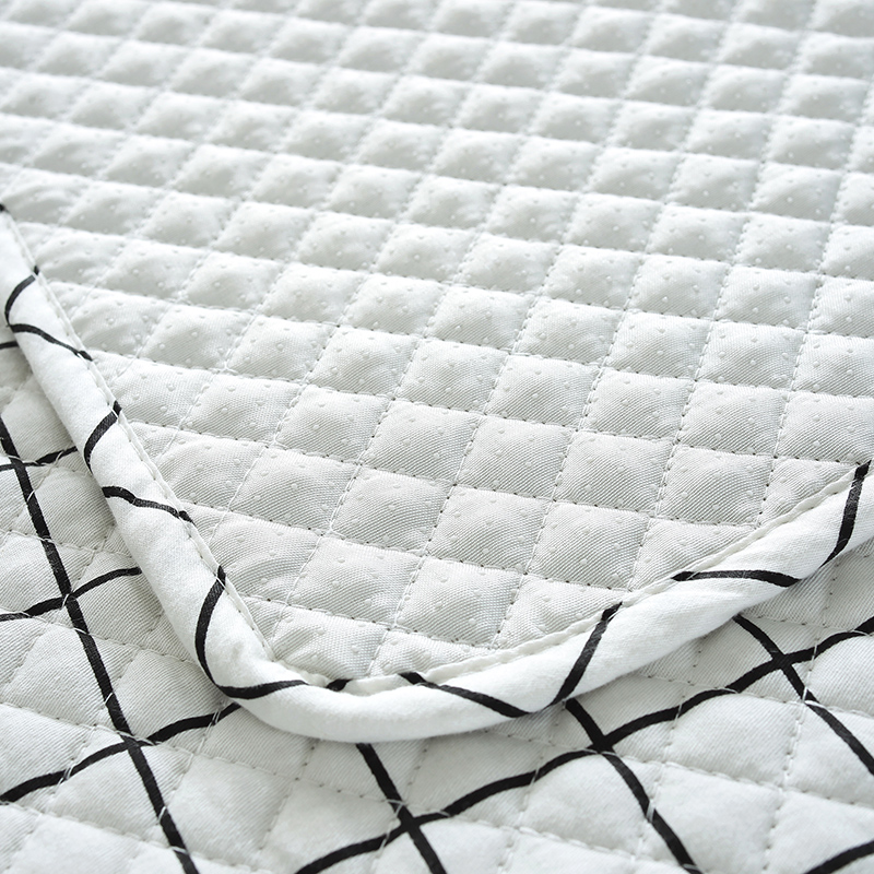 速发北欧简约现代沙发垫全棉布艺四季通用防滑黑白格纹沙发坐垫巾