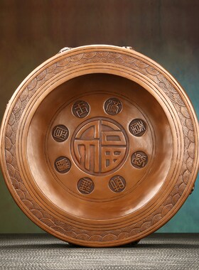 紫铜十二生肖龙纹聚宝盆摆件家A居办公室装饰品公司乔迁开业礼品