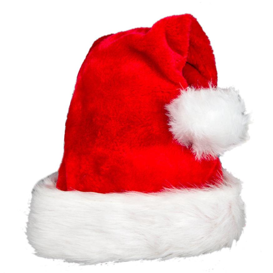 热销耶诞节加大加厚大球耶诞帽 耶诞老人帽保暖高档长毛绒耶诞帽 - 图2