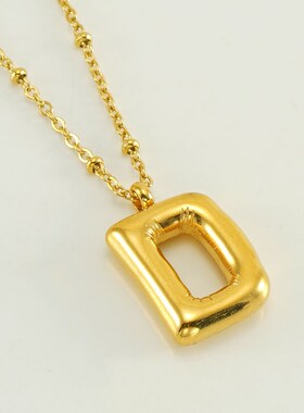 小众高货women necklace style chubby pendant stainless steel