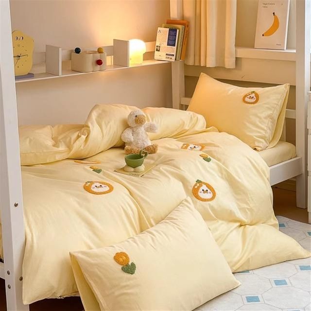 Cartoon cotton student dormitory bed three-piece set 100 pure cotton quilt cover sheet quilt quilt quilt a whole set six pieces 3