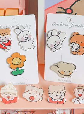 Inschao Japanese girls cartoon creative Brooch cute clothes