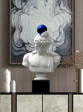 人物抽象雕塑摆件玻璃钢复古创意个E性玄关艺术雕像样板房软装配