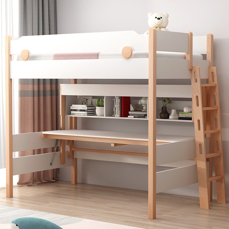 榉木实木上下双层床儿童高低床子母床交错式高架床上床下桌衣柜床,淘宝优惠券,粉丝福利购,淘宝优惠卷