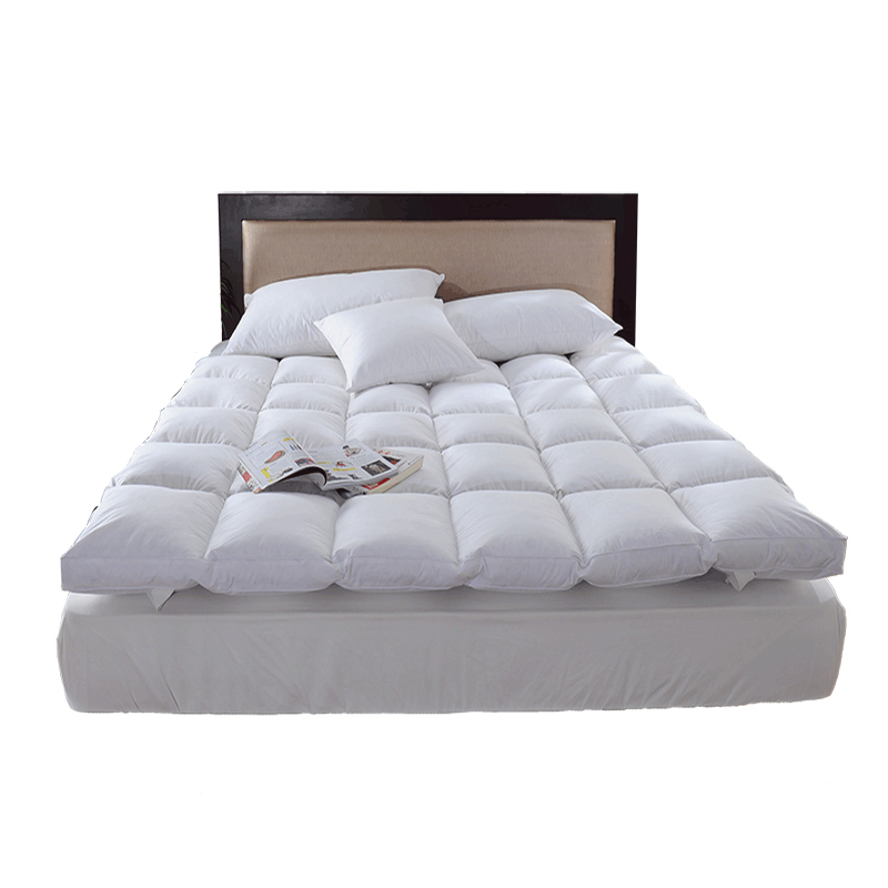百思寒白鹅绒片羽绒床垫加厚保暖床褥单双人1.8m床垫 1.5m 1.2米