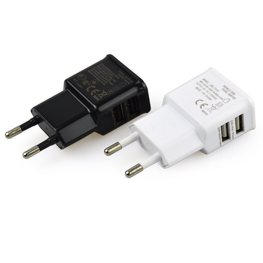 速发EU Plug 5V Dual USB Universal Mobile Phone Chargers Trav-图0