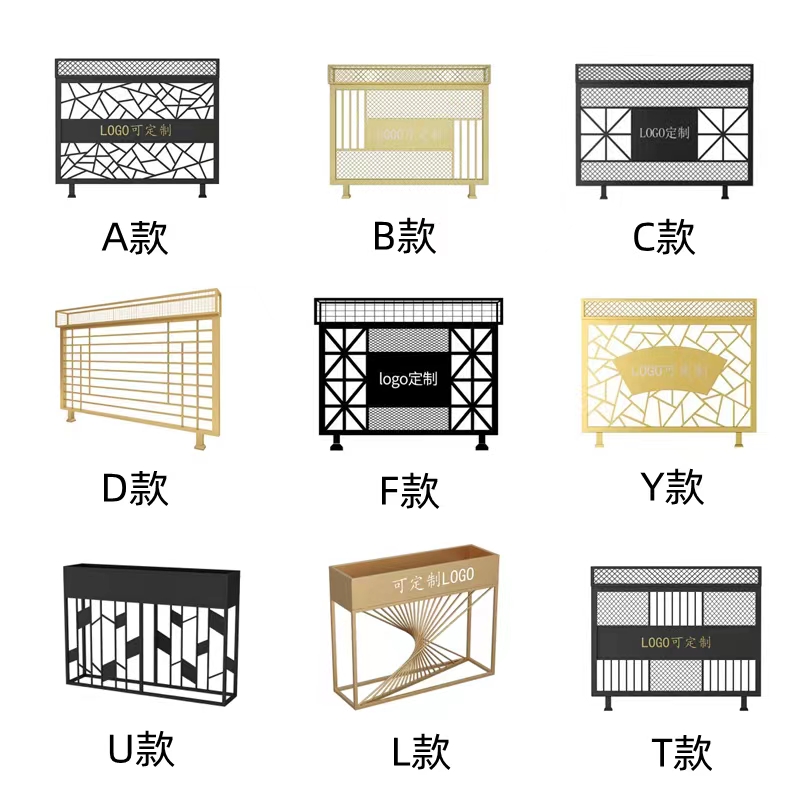 办公室餐厅不锈钢矮隔断酒店定制花架铁艺屏风围栏火锅店卡座栅栏