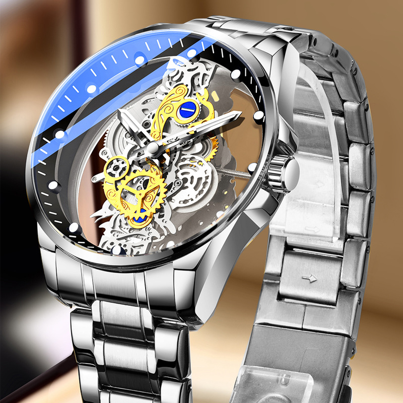 速发Wristwatch Double Hollow Automatic Machine Stainless Ste - 图3