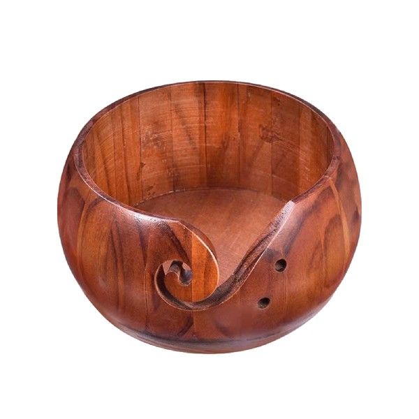 速发Wooden Yarn Bowl Knitting Yarn Bowl For Knitting Lover R-图0