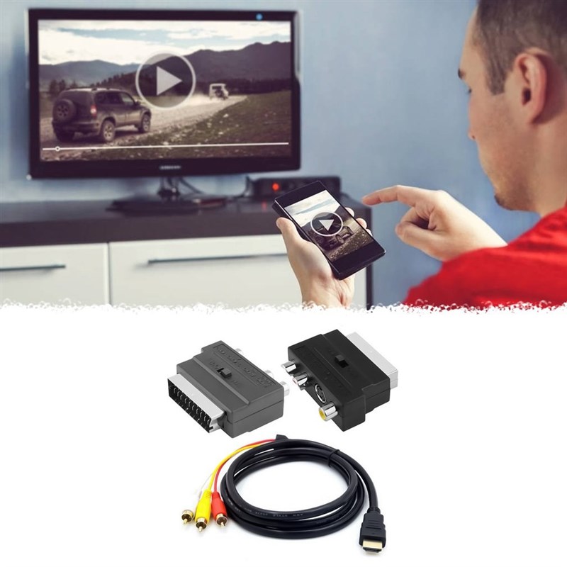 Hdmi To 3Rca Scart Two In One Adapter Cable 1.5M Hdmi Male - 图0