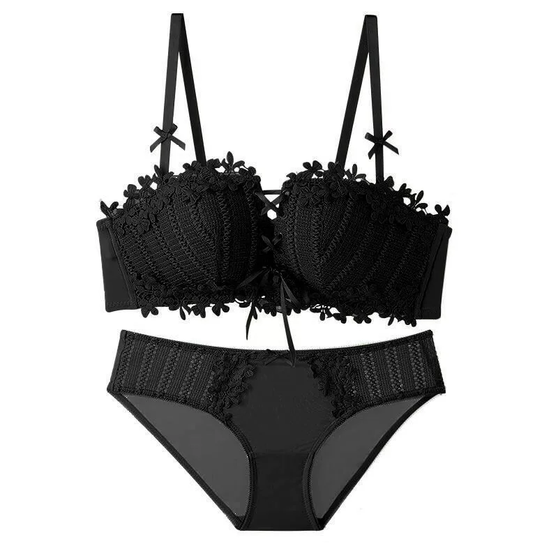 Интернет-знаменитость Sexy Lace Floral комплект нижнего белья push-up бюстгальтер для женщин комфорт