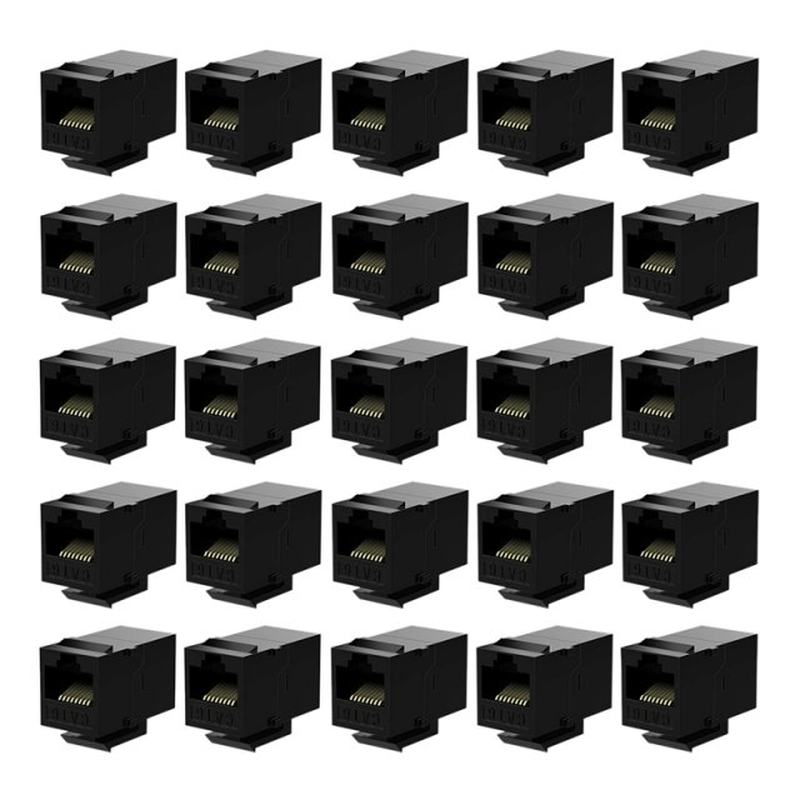 新品25 Pcs Rj45 Coupler Cat6 Keystone Jacks Inline Coupler F - 图0