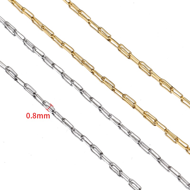 推荐10Meters 2Meters Stainless Steel Gold Color Chain Thin B - 图3