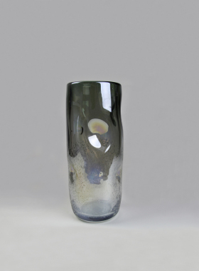 现代样板房售楼部手工琉璃气泡玻璃花H瓶炫彩茶几餐桌电视柜花艺